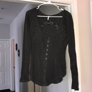 Free People!!! Charcoal Long Sleeve